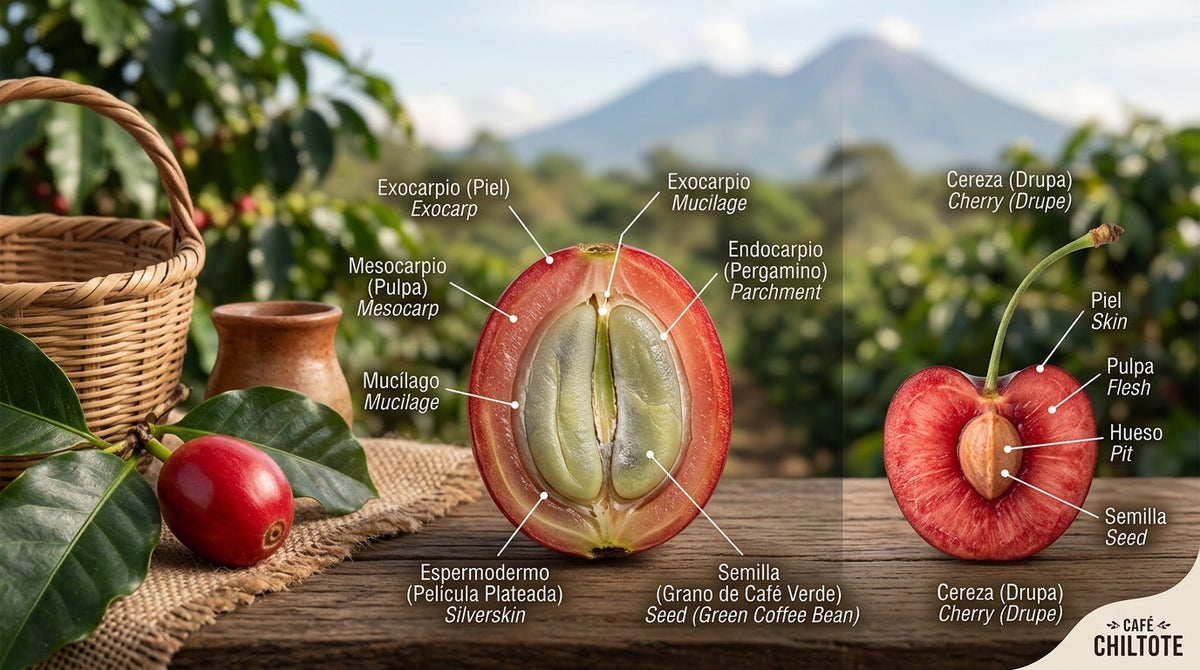 La compleja anatomía de la cereza de café