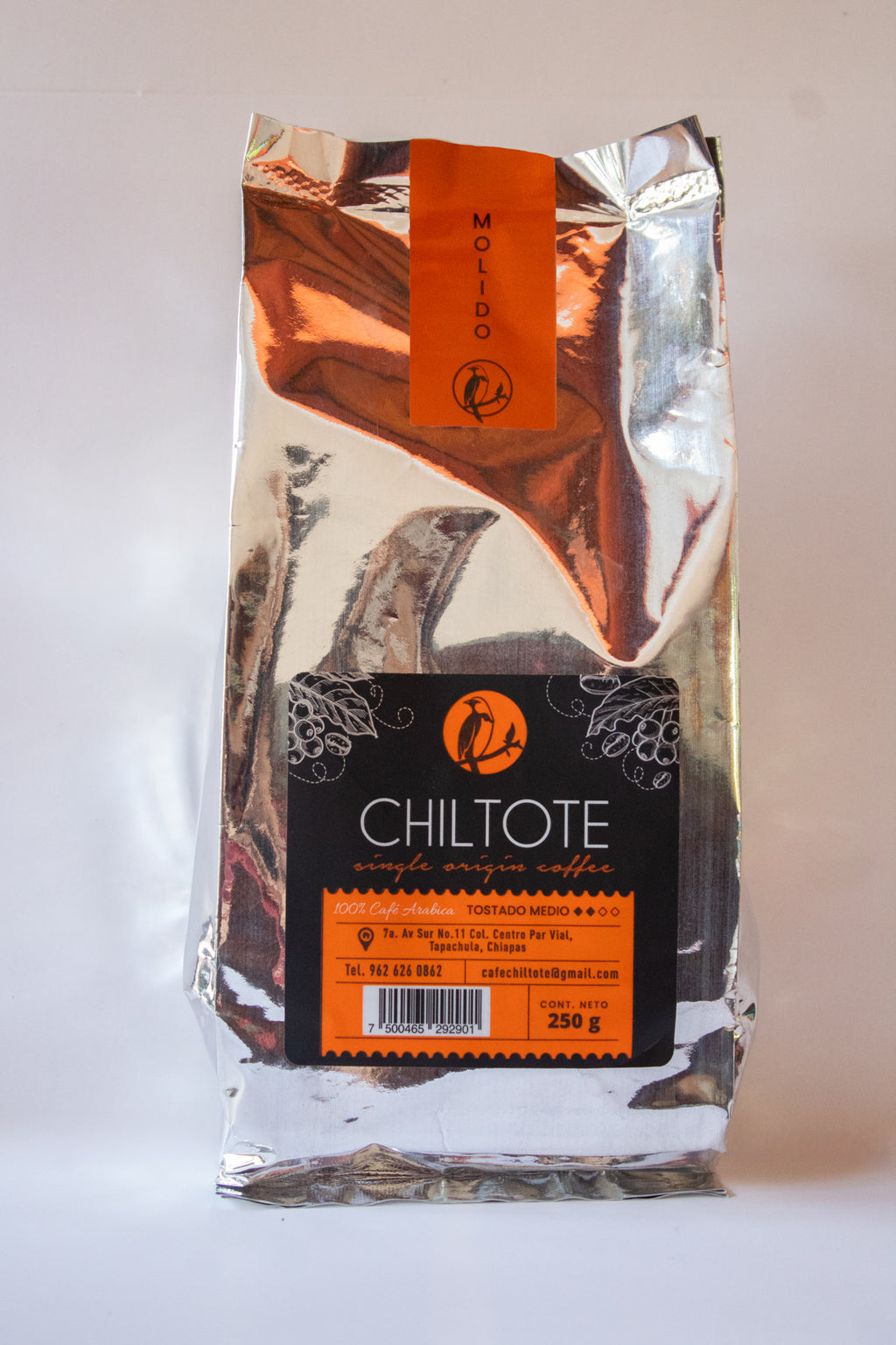 Café de especialidad del Soconusco 250g. Frescura garantizada: tueste medio directo de finca. El equilibrio perfecto para tu café diario. Compra en Cafechiltote.